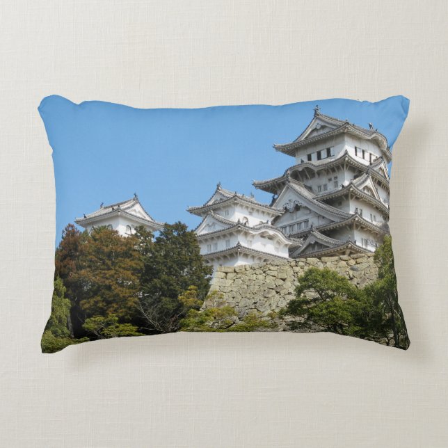 Himeji Castle 姫路城, Hyogo, Japan Decorative Pillow (Front)