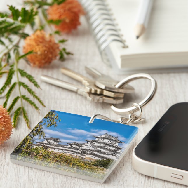 Himeji castle #5, Japan Keychain (Front Right)