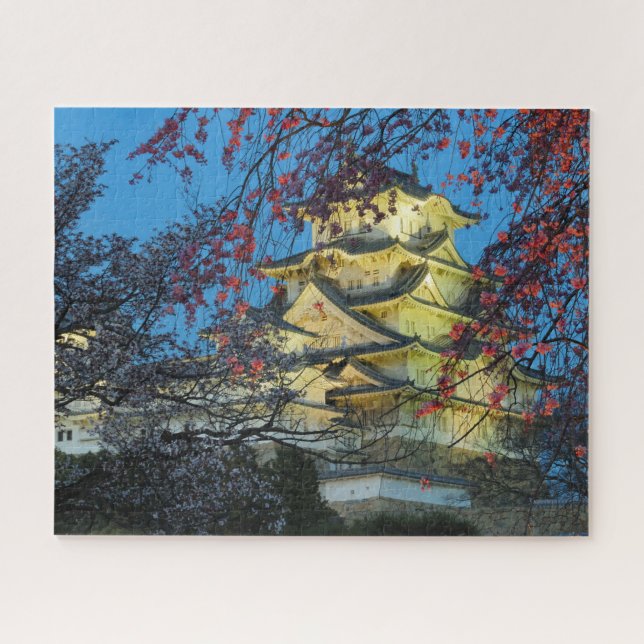 Himeji Castle in Japan with Cherry Blossoms Jigsaw Jigsaw Puzzle (Horizontal)