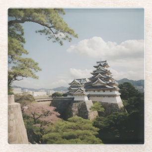 Himeji Castle Majestic Fortress Japanese History Glass Coaster