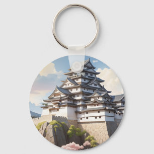 Himeji Castle Majestic Fortress Japanese History Keychain