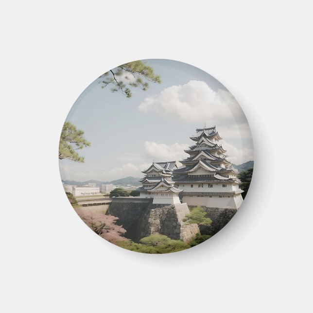Himeji Castle Majestic Fortress Japanese History Magnet (Front)