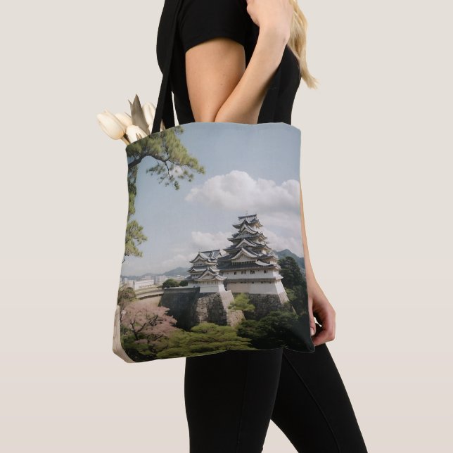 Himeji Castle Majestic Fortress Japanese History Tote Bag (Close Up)