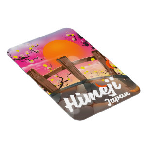 Himeji Japan blossom poster. Magnet