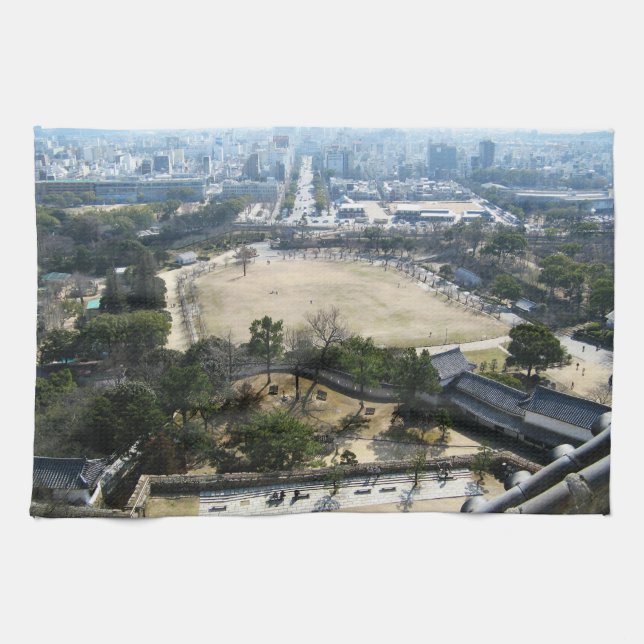 Himeji, Japan (View from atop castle) Kitchen Towel (Horizontal)