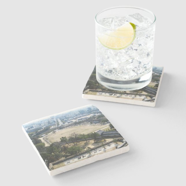 Himeji, Japan (View from atop castle) Stone Coaster (Side)