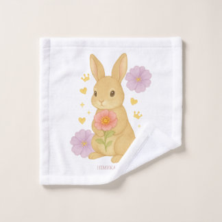 HIMEKARI Floral Bunny Wash Towel –Clear