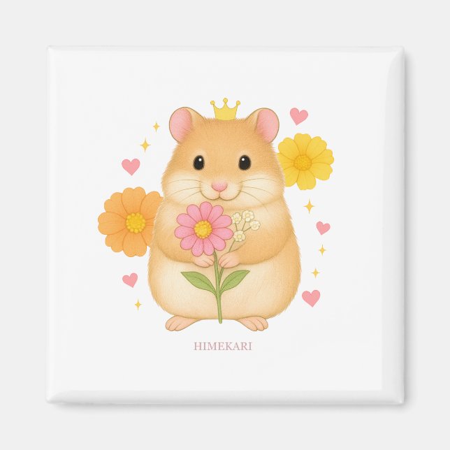 HIMEKARI Floral Hamster Magnet –Clear (Front)