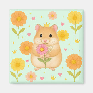 HIMEKARI Floral Hamster Magnet – Green