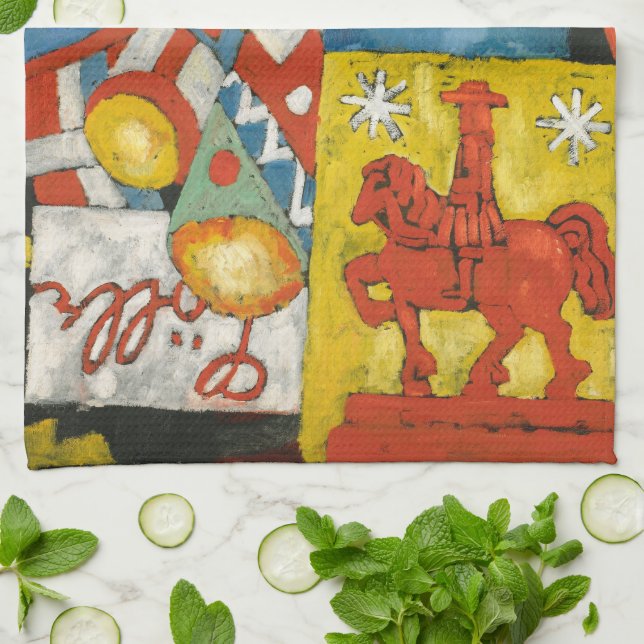 Himmel by Marsden Hartley, Vintage Expressionism Kitchen Towel (Folded)