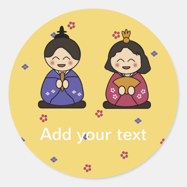 Hina Ningyo Classic Round Sticker (Front)