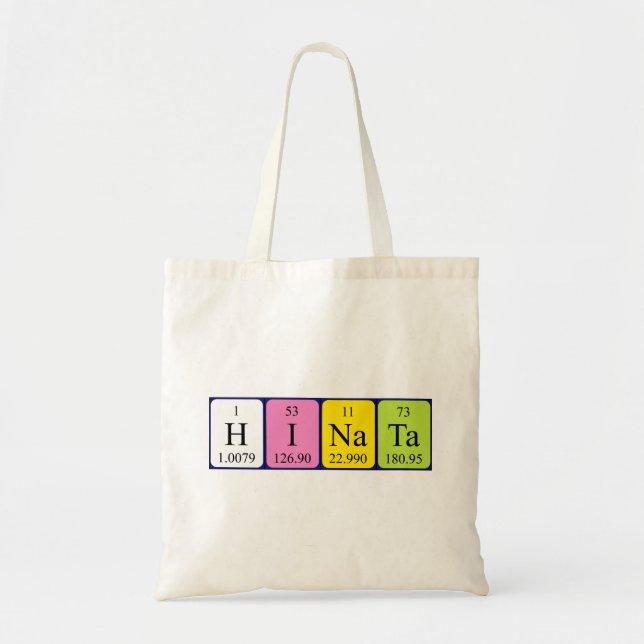 Hinata periodic table name tote bag (Front)