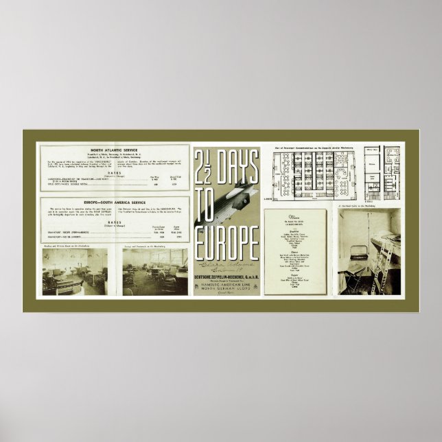 Hindenburg Brochure Vintage Photos Poster (Front)