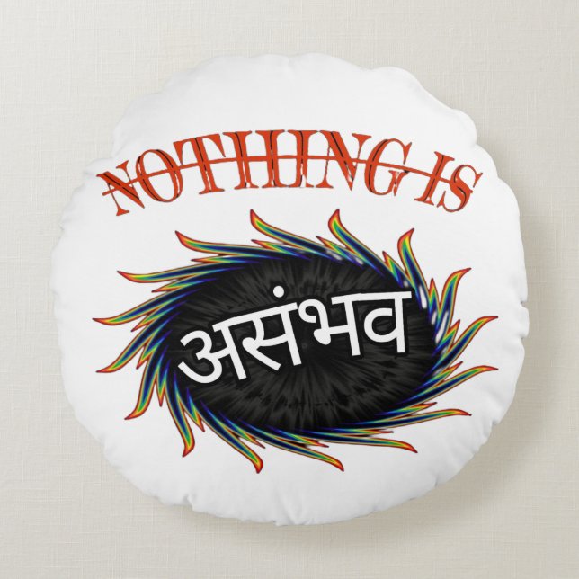 Hindi Funny quotes and slogans Round Pillow (Front)