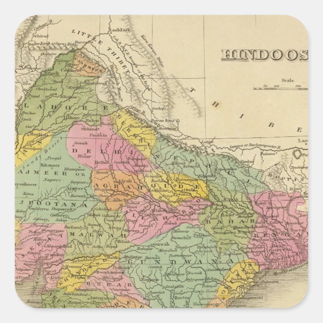 Hindoostan 4 square sticker (Front)