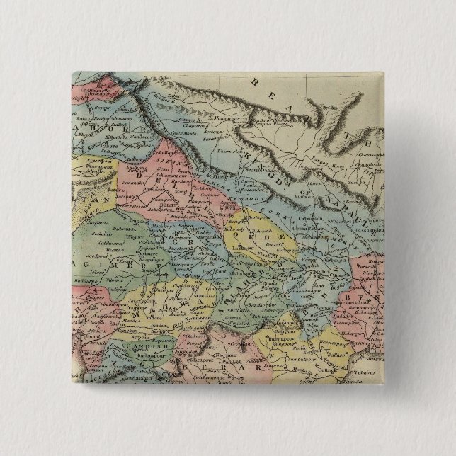 Hindoostan 5 2 inch square button (Front)
