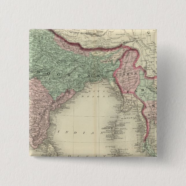 Hindoostan and Farther India 2 Inch Square Button (Front)