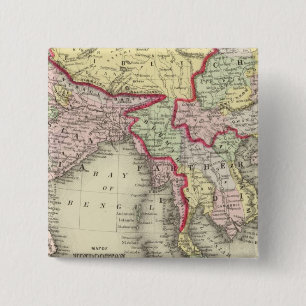 Hindoostan, Farther India, China, Tibet 2 Inch Square Button