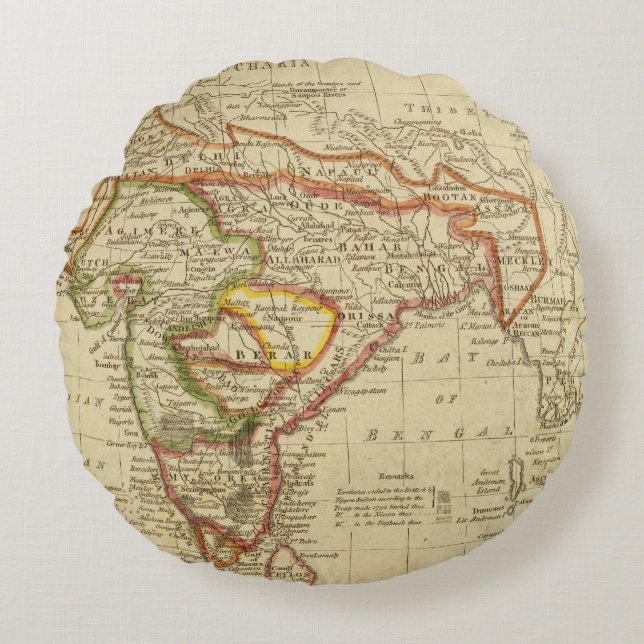 Hindoostan or India Round Pillow (Front)