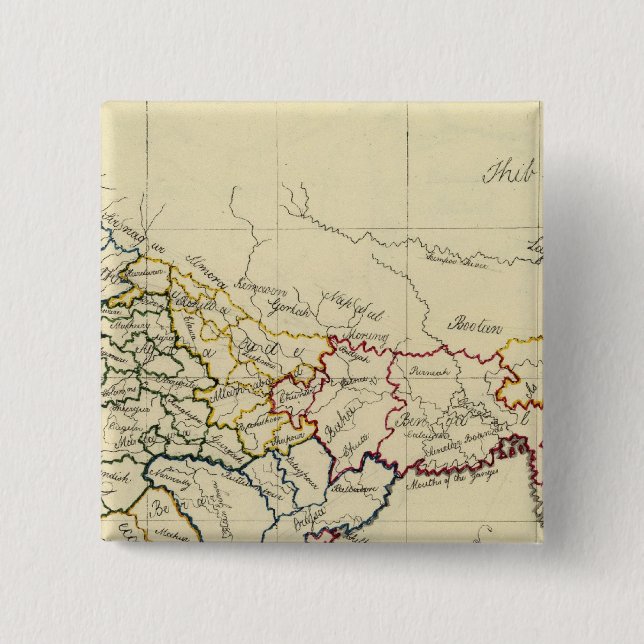 Hindostan 2 Inch Square Button (Front)
