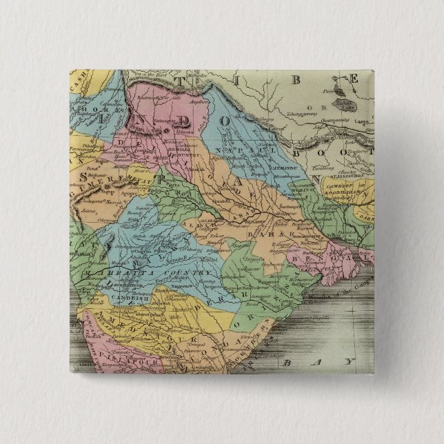 Hindostan 2 inch square button (Front)
