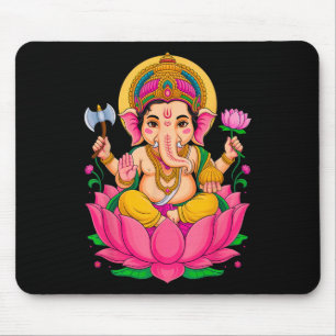 Hindou Ganesh Puja Elephant God India Méditation Y Mouse Pad