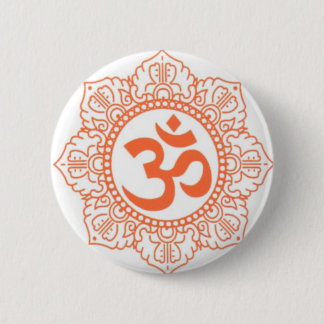 HINDU - BUDDHA SYMBOLS OM,OHM 2 INCH ROUND BUTTON