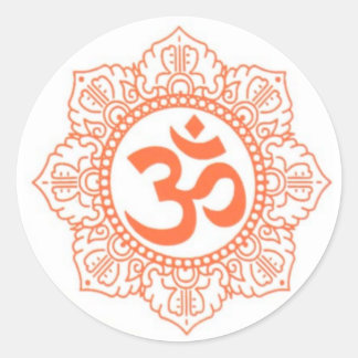 HINDU - BUDDHA SYMBOLS OM,OHM CLASSIC ROUND STICKER