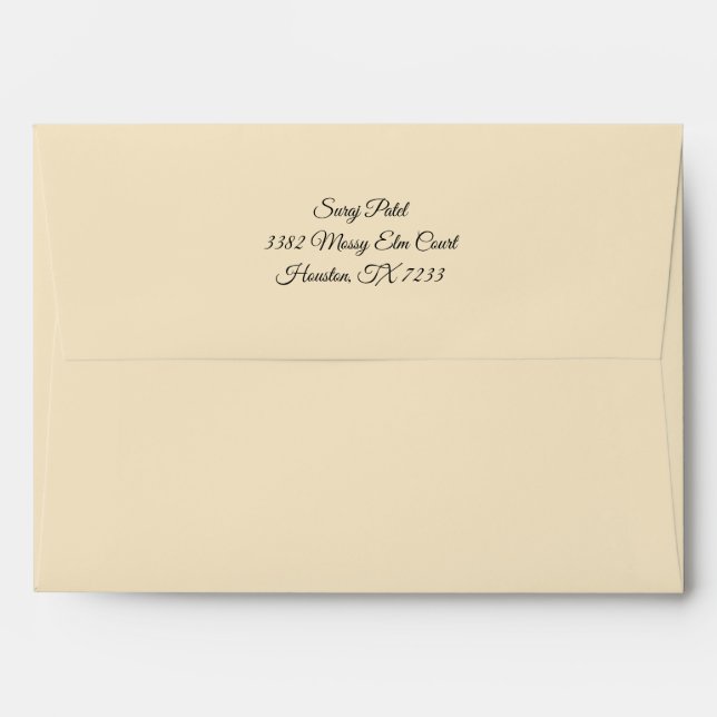 Hindu custom wedding envelope (Back (Top Flap))