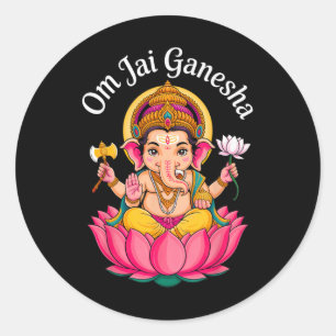 Hindu Ganesha Puja Elephant God India Meditation Y Classic Round Sticker