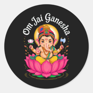 Hindu Ganesha Puja Elephant God India Meditation Y Classic Round Sticker