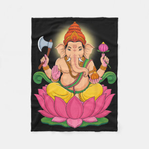 Hindu Ganesha Puja Elephant God India Meditation Y Fleece Blanket