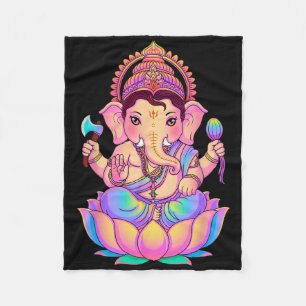 Hindu Ganesha Puja Elephant God India Meditation Y Fleece Blanket