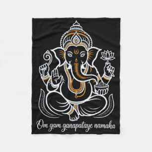 Hindu Ganesha Puja Elephant God India Meditation Y Fleece Blanket