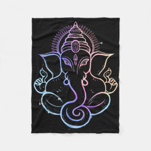 Hindu Ganesha Puja Elephant God India Meditation Y Fleece Blanket