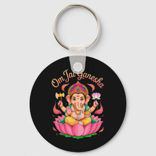 Hindu Ganesha Puja Elephant God India Meditation Y Keychain