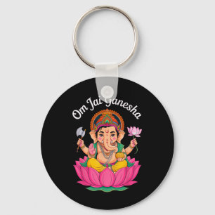 Hindu Ganesha Puja Elephant God India Meditation Y Keychain