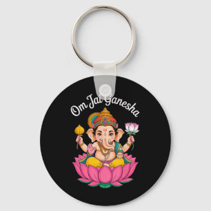Hindu Ganesha Puja Elephant God India Meditation Y Keychain