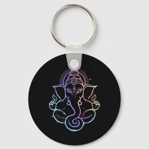 Hindu Ganesha Puja Elephant God India Meditation Y Keychain
