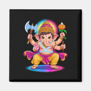 Hindu Ganesha Puja Elephant God India Meditation Y Magnet