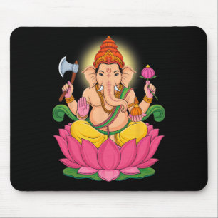 Hindu Ganesha Puja Elephant God India Meditation Y Mouse Pad