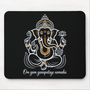 Hindu Ganesha Puja Elephant God India Meditation Y Mouse Pad