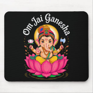Hindu Ganesha Puja Elephant God India Meditation Y Mouse Pad