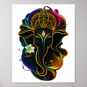 Hindu Ganesha Puja Elephant God India Meditation Y Poster
