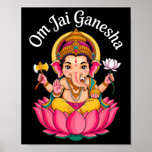 Hindu Ganesha Puja Elephant God India Meditation Y Poster