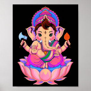 Hindu Ganesha Puja Elephant God India Meditation Y Poster