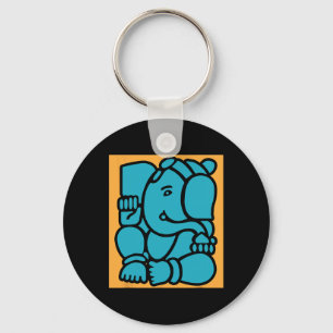 Hindu Ganesha Puja Elephant God Yoga Meditation Mi Keychain