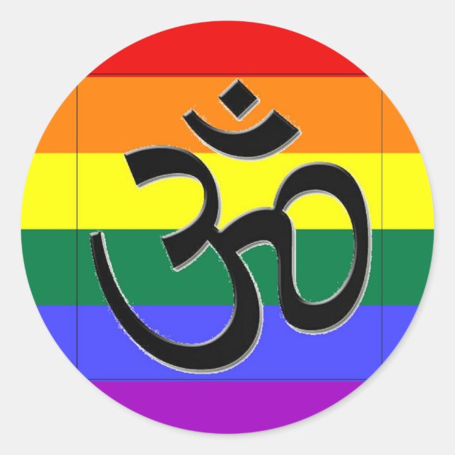 Hindu Gay Pride Classic Round Sticker (Front)