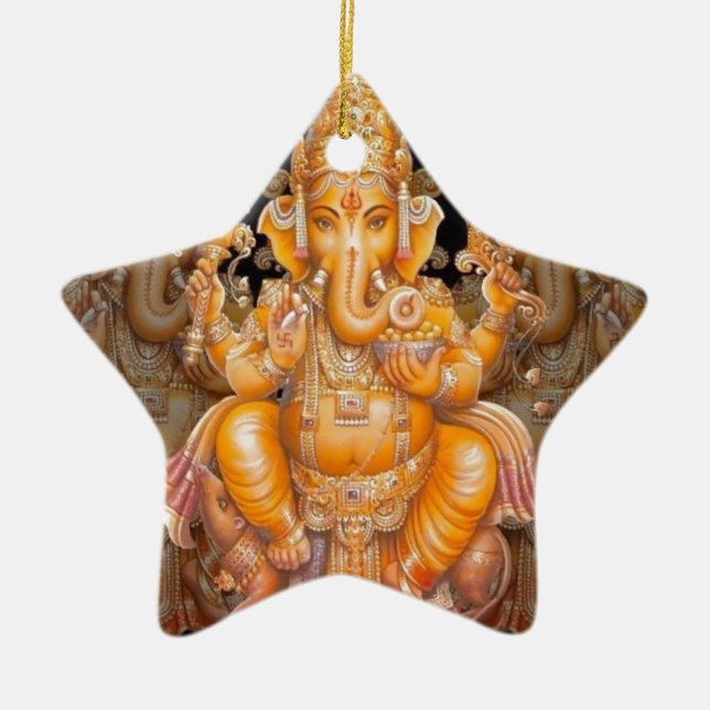 Hindu God Ganesh Ceramic Ornament (Front)