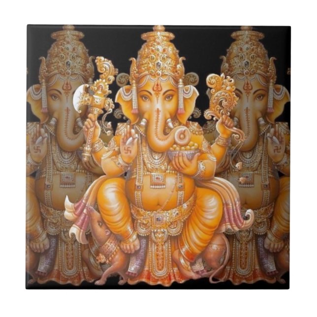 Hindu God Ganesh Tile (Front)